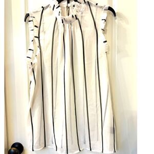 Who What Wear Ruffled Sleeve Sheer Tank Blouse - Size XL